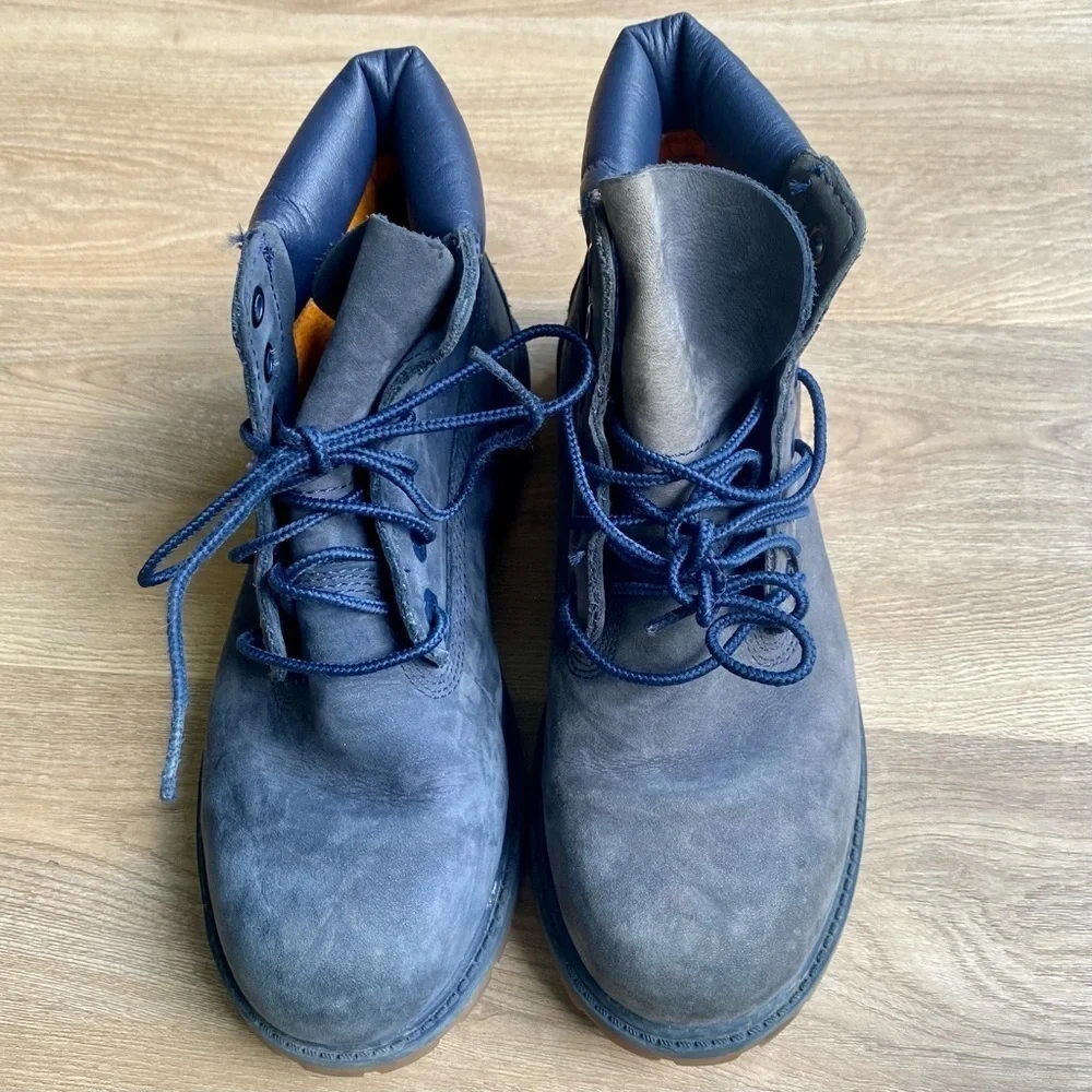 Timberland Blue Nubuck Leather Waterproof Boots Classic 6“ Youth/ Unisex
